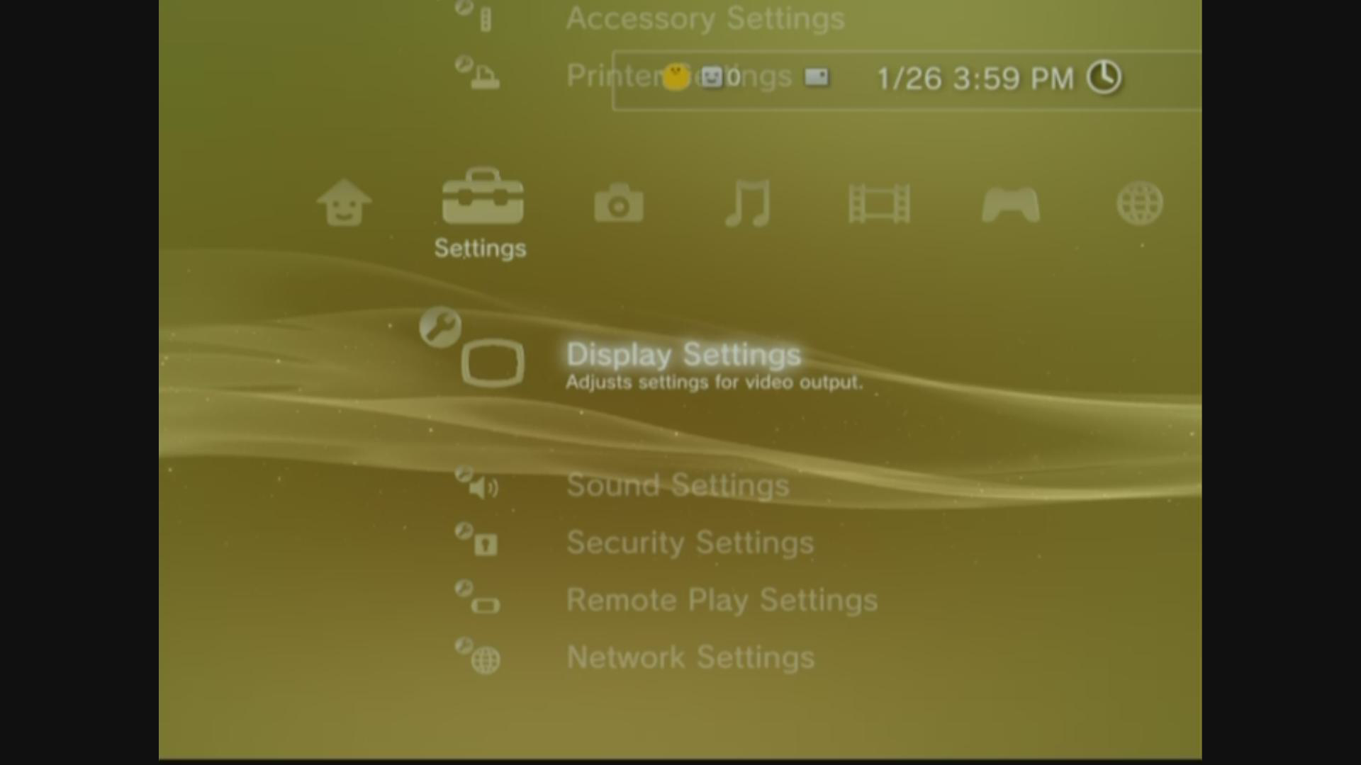 ps3 video output settings reset