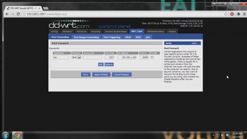 port forward settings