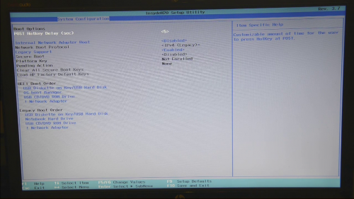 Bios Screen