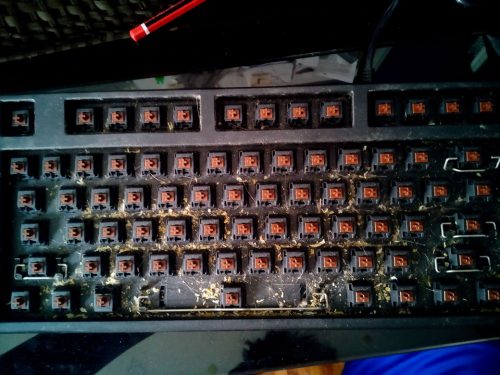 Keyboard before cleaning